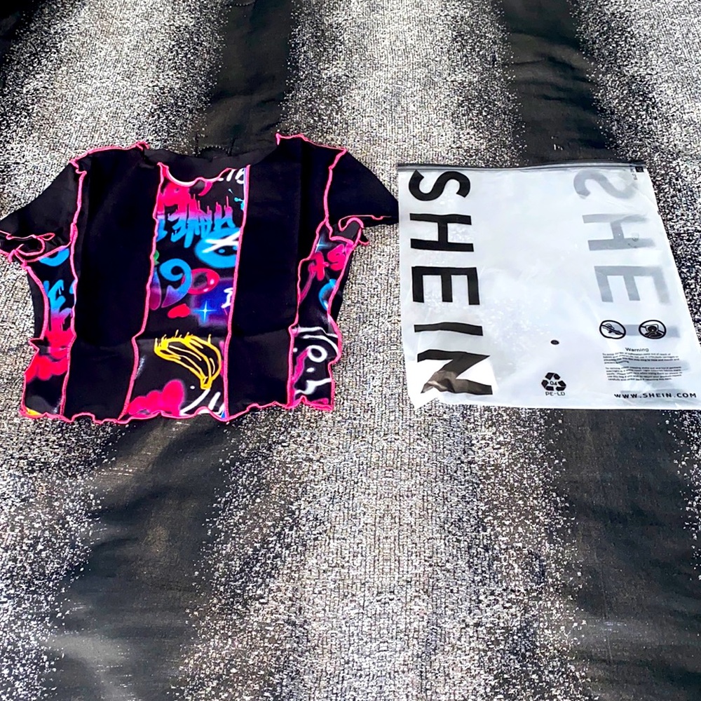 Graffiti Print Crop Top